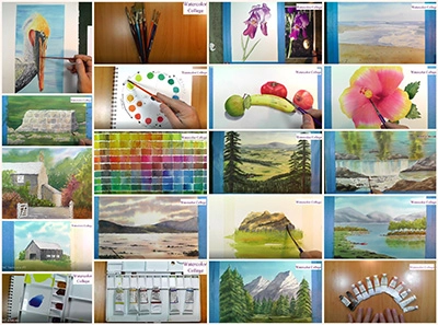 Collage of Watercolor Lessons